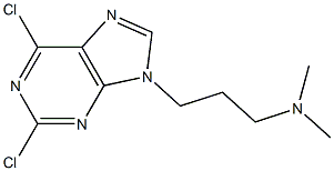 3-(2,6-dichloro-9H-purin-9-yl)-N,N-dimethylpropan-1-amine Struktur