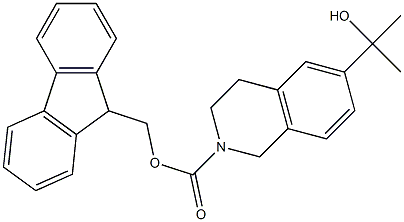 6-(1-Hydroxy-1-methyl-ethyl)-3,4-dihydro-1H-isoquinoline-2-carboxylic acid 9H-fluoren-9-ylmethyl ester Struktur