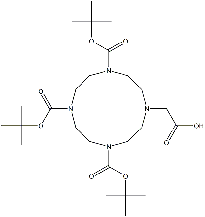 1,4,7-tris-Boc-(10-carboxymethyl)-1,4,7,10-tetraaza-cyclododecane Struktur