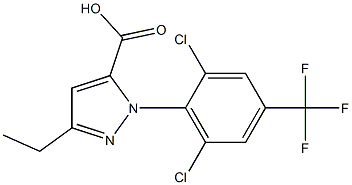 1-[2,6-DICHLORO-4-(TRIFLUOROMETHYL)PHENYL]-3-ETHYL-1H-PYRAZOLE-5-CARBOXYLICACID Struktur