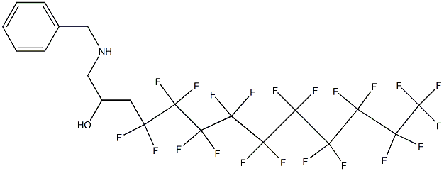 1-Benzylamino-4,4,5,5,6,6,7,7,8,8,9,9,10,10,11,11,12,12,13,13,13-henicosafluoro-tridecan-2-ol Struktur