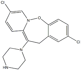 2,8-DICHLORO-11(-PIPERAZINE-N-YL) DIBENZO(B,F)OXAZEPINE Struktur