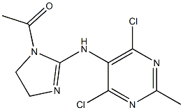 4,6-DICHLORO-2-METHYL-5-(1-ACETYL-2-IMIDAZOLIN-2-YL)-AMINOPYRIMIDINE Struktur