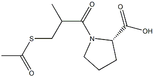 1-(D-3-ACETYLTHIO-2-METHYLPROPANOYL)-L-PROLINE Struktur