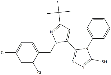 5-(3-(TERT-BUTYL)-1-(2,4-DICHLOROBENZYL)PYRAZOL-5-YL)-4-PHENYL-1,2,4-TRIAZOLE-3-THIOL Struktur