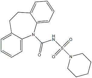 N-(10,11-dihydro-5H-dibenzo[b,f]azepin-5-ylcarbonyl)tetrahydro-1(2H)-pyridinesulfonamide Struktur