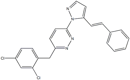 3-(2,4-dichlorobenzyl)-6-(5-styryl-1H-pyrazol-1-yl)pyridazine Struktur