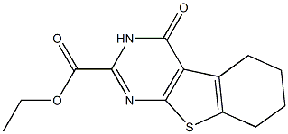 ethyl 4-oxo-3,4,5,6,7,8-hexahydrobenzo[4,5]thieno[2,3-d]pyrimidine-2-carboxylate Struktur