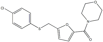 (5-{[(4-chlorophenyl)thio]methyl}-2-furyl)(morpholino)methanone Struktur