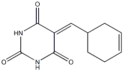 5-(cyclohex-3-enylmethylidene)hexahydropyrimidine-2,4,6-trione Struktur