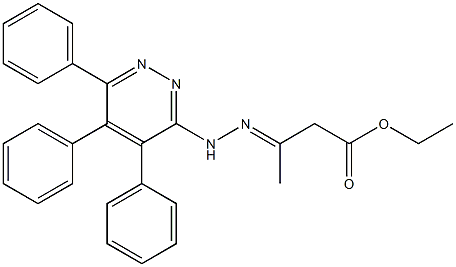 ethyl 3-[2-(4,5,6-triphenylpyridazin-3-yl)hydrazono]butanoate Struktur