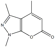 1,3,4-trimethyl-1,6-dihydropyrano[2,3-c]pyrazol-6-one Struktur