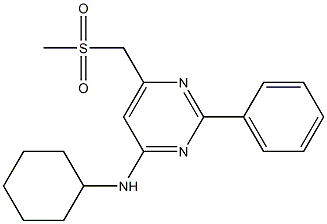 N-cyclohexyl-6-[(methylsulfonyl)methyl]-2-phenyl-4-pyrimidinamine Struktur