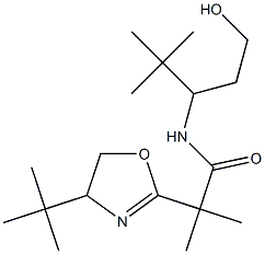 N1-[1-(2-hydroxyethyl)-2,2-dimethylpropyl]-2-[4-(tert-butyl)-4,5-dihydro-1,3-oxazol-2-yl]-2-methylpropanamide Struktur