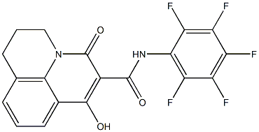 7-hydroxy-5-oxo-N-(2,3,4,5,6-pentafluorophenyl)-2,3-dihydro-1H,5H-pyrido[3,2,1-ij]quinoline-6-carboxamide Struktur