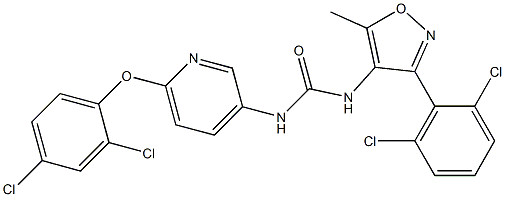 N-[6-(2,4-dichlorophenoxy)-3-pyridyl]-N'-[3-(2,6-dichlorophenyl)-5-methylisoxazol-4-yl]urea Struktur