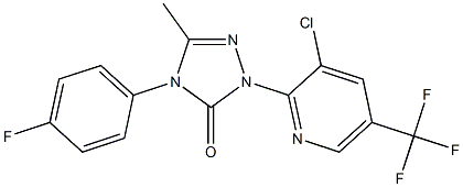 2-[3-chloro-5-(trifluoromethyl)-2-pyridinyl]-4-(4-fluorophenyl)-5-methyl-2,4-dihydro-3H-1,2,4-triazol-3-one Struktur