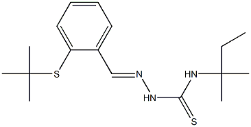 N1-(tert-pentyl)-2-[2-(tert-butylthio)benzylidene]hydrazine-1-carbothioamide Struktur