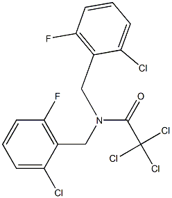 N1,N1-di(2-chloro-6-fluorobenzyl)-2,2,2-trichloroacetamide Struktur