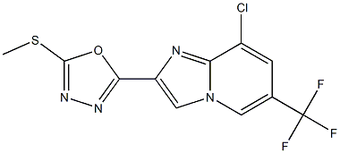 2-[8-chloro-6-(trifluoromethyl)imidazo[1,2-a]pyridin-2-yl]-5-(methylthio)-1,3,4-oxadiazole Struktur