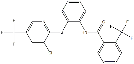 N-(2-{[3-chloro-5-(trifluoromethyl)-2-pyridinyl]sulfanyl}phenyl)-2-(trifluoromethyl)benzenecarboxamide Struktur