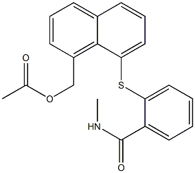 [8-({2-[(methylamino)carbonyl]phenyl}thio)-1-naphthyl]methyl acetate Struktur