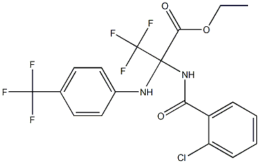 ethyl 2-[(2-chlorobenzoyl)amino]-3,3,3-trifluoro-2-[4-(trifluoromethyl)anilino]propanoate Struktur