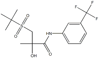 3-(tert-butylsulfonyl)-2-hydroxy-2-methyl-N-[3-(trifluoromethyl)phenyl]propanamide Struktur