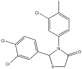 3-(3-chloro-4-methylphenyl)-2-(3,4-dichlorophenyl)-1,3-thiazolan-4-one Struktur