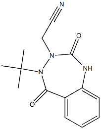 2-[4-(tert-butyl)-2,5-dioxo-1,2,4,5-tetrahydro-3H-1,3,4-benzotriazepin-3-yl]acetonitrile Struktur