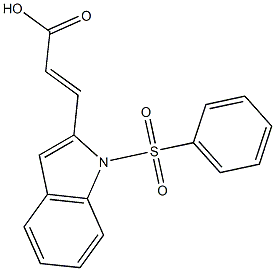 (E)-3-(1-phenylsulphonylindol-2-yl)acrylic acid Struktur