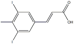 (E)-3-(3,5-diiodo-4-methylphenyl)acrylic acid Struktur