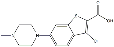 3-chloro-6-(4-methylpiperazin-1-yl)benzo[b]thiophene-2-carboxylic acid Struktur