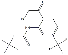 tert-butyl 2-(2-bromoacetyl)-5-(trifluoromethyl)phenylcarbamate Struktur