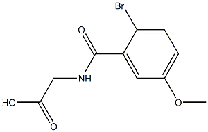 [(2-bromo-5-methoxybenzoyl)amino]acetic acid Struktur