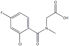 [(2-chloro-4-fluorobenzoyl)(methyl)amino]acetic acid Struktur