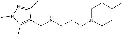 [3-(4-methylpiperidin-1-yl)propyl][(1,3,5-trimethyl-1H-pyrazol-4-yl)methyl]amine Struktur