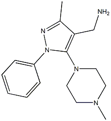 [3-methyl-5-(4-methylpiperazin-1-yl)-1-phenyl-1H-pyrazol-4-yl]methanamine Struktur