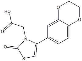 [4-(2,3-dihydro-1,4-benzodioxin-6-yl)-2-oxo-1,3-thiazol-3(2H)-yl]acetic acid Struktur