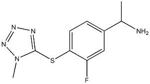 1-{3-fluoro-4-[(1-methyl-1H-1,2,3,4-tetrazol-5-yl)sulfanyl]phenyl}ethan-1-amine Struktur