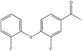 1-{3-fluoro-4-[(2-fluorophenyl)sulfanyl]phenyl}ethan-1-one Struktur