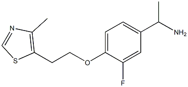 1-{3-fluoro-4-[2-(4-methyl-1,3-thiazol-5-yl)ethoxy]phenyl}ethan-1-amine Struktur