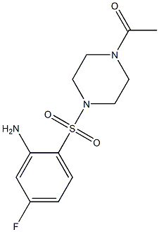 1-{4-[(2-amino-4-fluorobenzene)sulfonyl]piperazin-1-yl}ethan-1-one Struktur