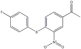 1-{4-[(4-fluorophenyl)sulfanyl]-3-nitrophenyl}ethan-1-one Struktur