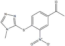 1-{4-[(4-methyl-4H-1,2,4-triazol-3-yl)sulfanyl]-3-nitrophenyl}ethan-1-one Struktur