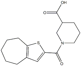 1-{4H,5H,6H,7H,8H-cyclohepta[b]thiophen-2-ylcarbonyl}piperidine-3-carboxylic acid Struktur