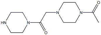 1-acetyl-4-(2-oxo-2-piperazin-1-ylethyl)piperazine Struktur