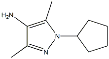 1-cyclopentyl-3,5-dimethyl-1H-pyrazol-4-amine Struktur