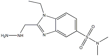 1-ethyl-2-(hydrazinomethyl)-N,N-dimethyl-1H-benzimidazole-5-sulfonamide Struktur