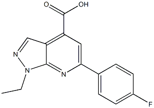 1-ethyl-6-(4-fluorophenyl)-1H-pyrazolo[3,4-b]pyridine-4-carboxylic acid Struktur